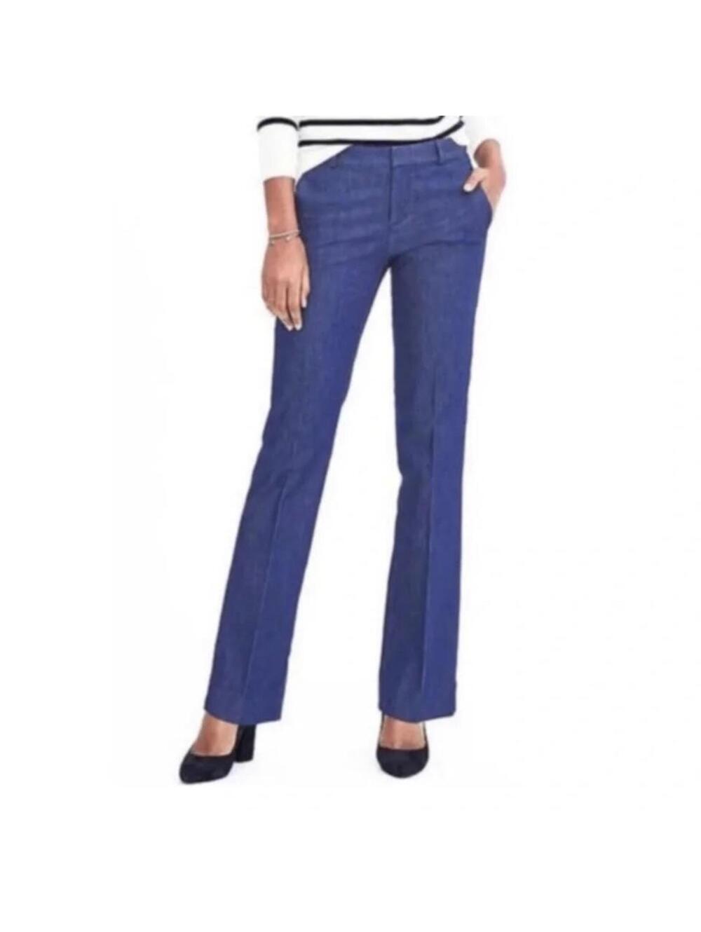 Banana Republic Logan Pants Womens Size 4 Dark Wash Straight Leg Career Workwear